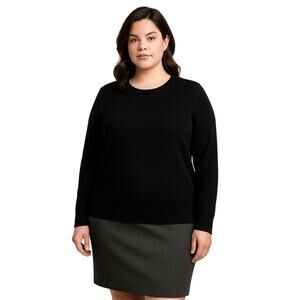Macy’s 100% Cashmere Black Crewneck Sweater – Size XL